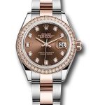 Rolex Steel and Everose Gold Rolesor Lady-Datejust 28 Watch – Diamond Bezel – Chocolate Diamond Dial – Oyster Bracelet – 279381RBR chodo