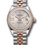 Rolex Steel and Everose Gold Rolesor Lady-Datejust 28 Watch – Diamond Bezel – Sundust Diamond Star Dial – Jubilee Bracelet – 279381RBR su9dix8dj