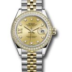 Rolex Steel and Yellow Gold Rolesor Lady-Datejust 28 Watch – Diamond Bezel – Champagne Diamond Star Dial – Jubilee Bracelet – 279383RBR ch9dix8dj