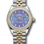 Rolex Steel and Yellow Gold Rolesor Lady-Datejust 28 Watch – Diamond Bezel – Lavender Diamond Dial – Jubilee Bracelet – 279383RBR