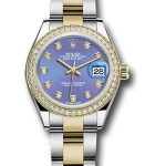 Rolex Steel and Yellow Gold Rolesor Lady-Datejust 28 Watch – Diamond Bezel – Lavender Diamond Dial – Oyster Bracelet – 279383RBR