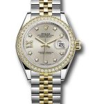 Rolex Steel and Yellow Gold Rolesor Lady-Datejust 28 Watch – Diamond Bezel – Silver Diamond Star Dial – Jubilee Bracelet – 279383RBR s9dix8dj