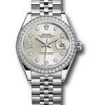 Rolex Steel and White Gold Rolesor Lady-Datejust 28 Watch – 44 Diamond Bezel – Silver Diamond Star Dial – Jubilee Bracelet – 279384RBR s9dix8dj