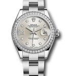 Rolex Steel and White Gold Rolesor Lady-Datejust 28 Watch – 44 Diamond Bezel – Silver Diamond Star Dial – Oyster Bracelet – 279384RBR s9dix8do
