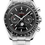 Omega Speedmaster Moonphase Master Chronometer Chronograph Watch – 44.25 mm Steel Case – Black Liquid Metal Bezel – Black Dial – 304.30.44.52.01.001