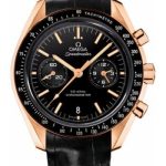 Omega Speedmaster Moonwatch Co-Axial Chronograph Watch – 44.25 mm Orange Gold Case – Tachymeter Bezel – Black Dial – Black Leather Strap – 311.63.44.51.01.001
