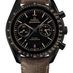 Omega Speedmaster Moonwatch Omega Co-Axial Chronograph Watch – 44.25 mm Black Ceramic Case – Black Dial – Brown Leather Strap – 311.92.44.51.01.006