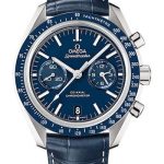 Omega Speedmaster Moonwatch Co-Axial Chronograph Watch – 44.25 mm Steel Case – Blue Tachymeter Bezel – Blue Dial – Blue Leather Strap – 311.93.44.51.03.001