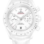 Omega Speedmaster Moonwatch Co-Axial Chronograph White Side of the Moon Watch – 44.25 mm White Ceramic Case – Moonwatch Style Dial – White Leather Strap – 311.93.44.51.04.002