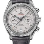 Omega Speedmaster Moonwatch Co-Axial Chronograph Grey Side of the Moon Watch – 44.25 mm Grey Ceramic Case – Platinum Dial – Leather Strap – 311.93.44.51.99.002