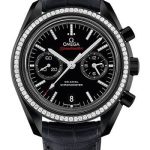 Omega Speedmaster Moonwatch Omega Co-Axial Chronograph Dark Side of the Moon Watch – 44.25 mm Black Ceramic Case – Diamond Set Ceramic Bezel – Black Ceramic Diamond Dial – Black Leather Strap – 311.98.44.51.51.001
