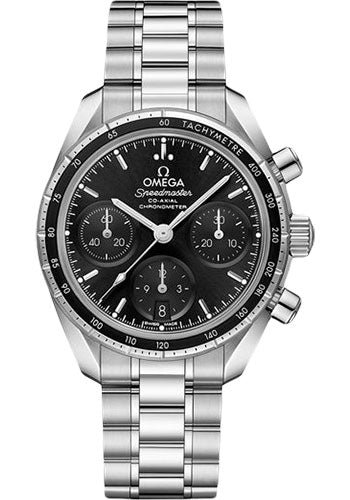 Omega Speedmaster 38 Co-Axial Chronograph Watch – 38 mm Steel Case – Black Dial – 324.30.38.50.01.001