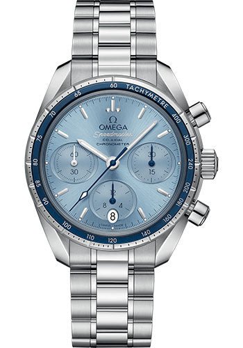 Omega Speedmaster 38 Co-Axial Chronograph Watch – 38 mm Steel Case – Blue Dial – 324.30.38.50.03.001