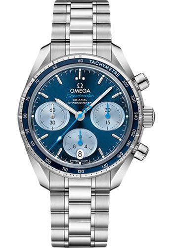 Omega Speedmaster 38 Co-Axial Chronograph Orbis Watch – 38 mm Steel Case – Blue Dial – 324.30.38.50.03.002