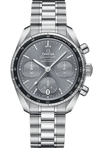 Omega Speedmaster 38 Co-Axial Chronograph Watch – 38 mm Steel Case – Grey Dial – 324.30.38.50.06.001
