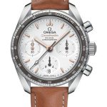 Omega Speedmaster 38 Co-Axial Chronograph Watch – 38 mm Steel Case – Silvery Dial – Novo Nappa Leather Strap – 324.32.38.50.02.001