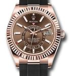 Rolex Everose Gold Sky-Dweller Watch – Chocolate Index Dial – Oysterflex Bracelet – 2020 Release – 326235