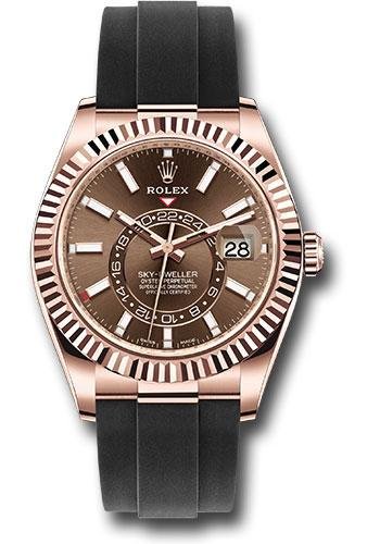 Rolex Everose Gold Sky-Dweller Watch – Chocolate Index Dial – Oysterflex Bracelet – 2020 Release – 326235