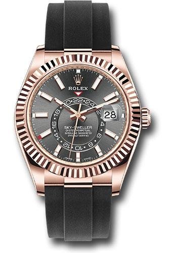 Rolex Everose Gold Sky-Dweller Watch – Slate Index Dial – Oysterflex Bracelet – 2020 Release – 326235