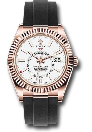 Rolex Everose Gold Sky-Dweller Watch – White Index Dial – Oysterflex Bracelet – 2020 Release – 326235