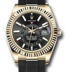 Rolex Yellow Gold Sky-Dweller Watch – Black Index Dial – Oysterflex Bracelet – 2020 Release – 326238