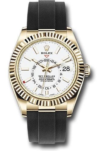 Rolex Yellow Gold Sky-Dweller Watch – White Index Dial – Oysterflex Bracelet – 2020 Release – 326238