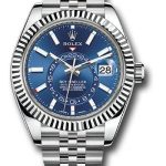 Rolex Oyster Perpetual White Rolesor Sky-Dweller Watch – Blue Index Dial – Jubilee Bracelet – 326934