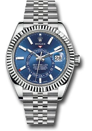 Rolex Oyster Perpetual White Rolesor Sky-Dweller Watch – Blue Index Dial – Jubilee Bracelet – 326934