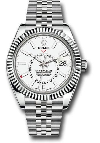 Rolex Oyster Perpetual White Rolesor Sky-Dweller Watch – White Index Dial – Jubilee Bracelet – 326934