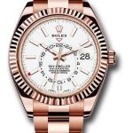 Rolex Everose Gold Sky-Dweller Watch – White Index Dial – Oyster Bracelet – 326935 w