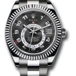 Rolex White Gold Sky-Dweller Watch – Black Arabic Dial – Oyster Bracelet – 326939