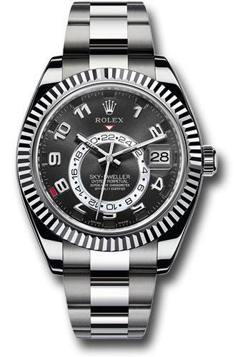 Rolex White Gold Sky-Dweller Watch – Black Arabic Dial – Oyster Bracelet – 326939