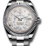Rolex White Gold Sky-Dweller Watch – Ivory Satin Finish Roman Dial – Oyster Bracelet – 326939