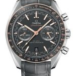 Omega Speedmaster Racing Co-Axial Master Chronograph Watch – 44.25 mm Steel Case – Sedna Gold Bezel – Matt Grey Dial – Grey Leather Strap – 329.23.44.51.06.001