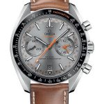 Omega Speedmaster Racing Co-Axial Master Chronograph Watch – 44.25 mm Steel Case – Black Ceramic Bezel – Sun Brushed Grey Dial – Brown Leather Strap – 329.32.44.51.06.001
