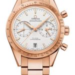 Omega Speedmaster ’57 Omega Co-Axial Chronograph Watch – 41.5 mm Red Gold Case – Brushed Bezel – Silver Dial – 331.50.42.51.02.002