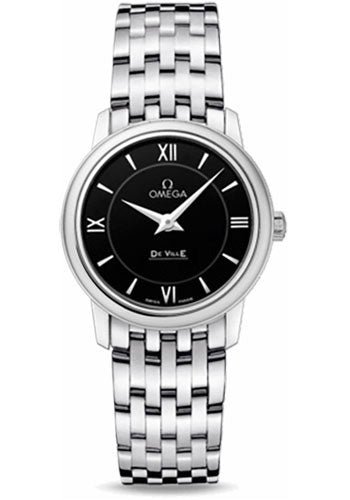 Omega De Ville Prestige Quartz Watch – 27.4 mm Steel Case – Black Dial – 424.10.27.60.01.001
