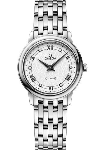 Omega De Ville Prestige Quartz Watch – 27.4 mm Steel Case – White Silvery Dial – 424.10.27.60.52.002