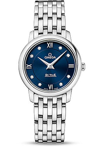 Omega De Ville Prestige Quartz Watch – 27.4 mm Steel Case – Blue Diamond Dial – 424.10.27.60.53.001
