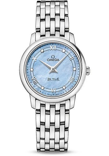 Omega De Ville Prestige Quartz Watch – 27.4 mm Steel Case – Blue Diamond Dial – 424.10.27.60.57.001