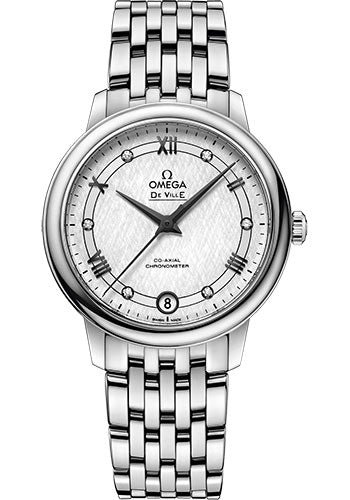 Omega De Ville Prestige Co-Axial Watch – 32.7 mm Steel Case – White Silvery Dial – 424.10.33.20.52.002