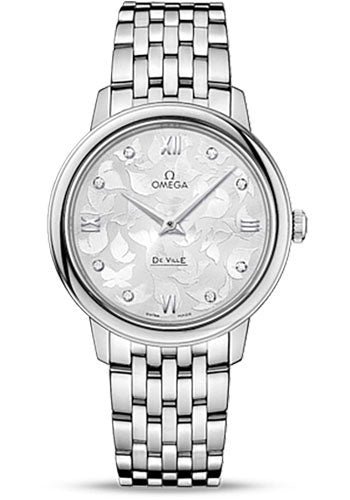 Omega De Ville Prestige Quartz Watch – 32.7 mm Steel Case – Silver Diamond Dial – 424.10.33.60.52.001