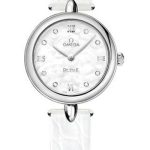 Omega De Ville Prestige Quartz Dewdrop Watch – 27.4 mm Steel Case – Mother-Of-Pearl Dial – Leather Strap – 424.13.27.60.55.001