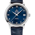 Omega De Ville Prestige Co-Axial Watch – 32.7 mm Steel Case – Blue Diamond Dial – Blue Leather Strap – 424.13.33.20.53.001