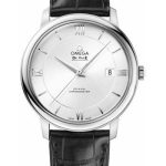 Omega De Ville Prestige Co-Axial Watch – 39.5 mm Steel Case – Silver Dial – Black Leather Strap – 424.13.40.20.02.001