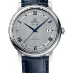 Omega De Ville Prestige Co-Axial Watch – 39.5 mm Steel Case – Rhodium-Silvery Dial – Blue Leather Strap – 424.13.40.20.02.003