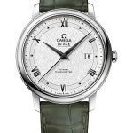 Omega De Ville Prestige Co-Axial Watch – 39.5 mm Steel Case – White Silvery Dial – Leather Strap – 424.13.40.20.02.006