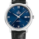 Omega De Ville Prestige Co-Axial Watch – 39.5 mm Steel Case – Blue Dial – Black Leather Strap – 424.13.40.20.03.001