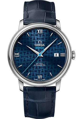 Omega De Ville Prestige Co-Axial Orbis Watch – 39.5 mm Steel Case – Blue Dial – Blue Leather Strap – 424.13.40.20.03.003