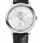 Omega De Ville Prestige Power Reserver Co-Axial Watch – 39.5 mm Steel Case – Silver Dial – Black Leather Strap – 424.13.40.21.02.001